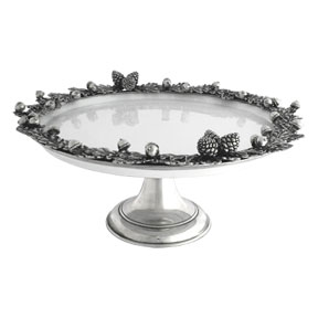 Acorn Oak Leaf Pewter Cake Stand Vagabond House  | Gracious Style