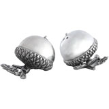 Vagabond House Acorn Oak Leaf Pewter Salt Pepper Shakers| Gracious Style