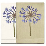 Anali Agapantha Blue Embroidered Linen Hand Towels | Gracious Style