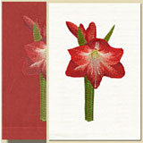 Anali Amaryllis Holiday Linen Hand Towels | Gracious Style