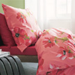 Cotton Sateen Floral Print Red Bedding Duvet Cover Shams Pillowcase | Gracious Style