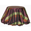 Taffeta table linens stripes burgundy green red copper | Gracious Style
