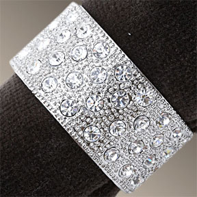 L'Objet Bands Platinum Swarovski Napkins Rings | Gracious Style