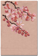 Tulip Embroidered Linen Hand Towels | Gracious Style