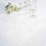 Chrysanthemum Irish linen damask table linens | Gracious Style