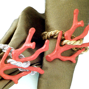 Coral Napkin Rings :  napkin ring design designer napkin rings