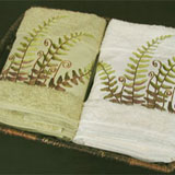 Anali Fern Embroidered Bath Hand Finger Towels | Gracious Style