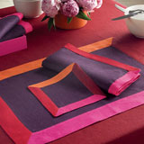 Sferra Festival Colorblock Cocktail Napkins Placemats Pure 100% Linen | Gracious Style