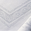 Irish linen Fine Scroll double damask table linens | Gracious Style