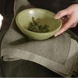 Libeco Home Frascati Belgian Linen Striped Napkins Tablecloths Runners Fig Flax Gold Gray |Gracious Style