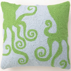 Green Octopus Sea Life Hook Pillows | Gracious Style