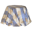 Taffeta table linens plaid blocks blue ivory | Gracious Style