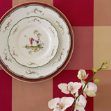 Taffeta table linens plaid blocks red | Gracious Style
