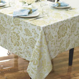 Bodrum Helsinki Organic Cotton Table Linens in Blue, Green, Ivory, and Chocolate | Gracious Style