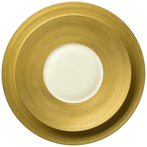 J.L. Coquet Hemisphere Matte Gold Official Retailer Dinnerware Limoges | Gracious Style