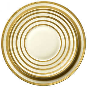 J.L. Coquet Hemisphere Gold Stripe Official Retailer Dinnerware Limoges | Gracious Style