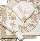 Kim Seybert Ivory Coral Beaded Placemat | Gracious Style