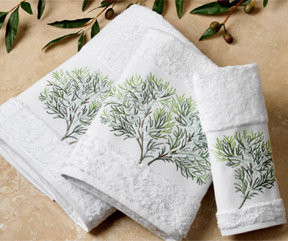 Anali Juniper Embroidered Bath Hand Finger Towels | Gracious Style