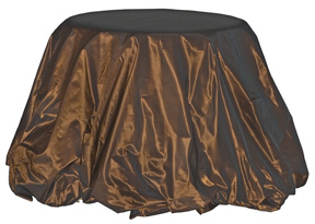 Taffeta table linens in chocolate holiday | Gracious Style