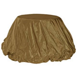 Taffeta table linens in gold holiday | Gracious Style