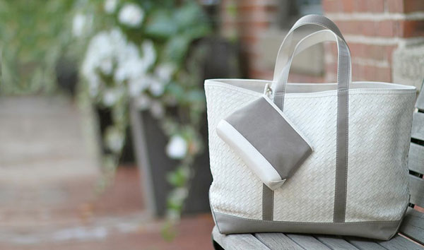 Lance Wovens Architect Tote in White/Sand
