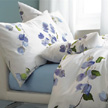 Cotton Sateen Floral Print Blue Bedding Duvet Cover Shams Pillowcase | Gracious Style