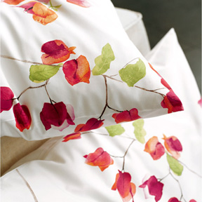 Cotton Sateen Floral Print Red Bedding Duvet Cover Shams Pillowcase | Gracious Style