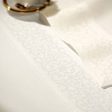Luxury linen damask with elegant border in white and ivory | Gracious Style