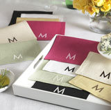 Sferra Modern Monogram Embroidered Cocktail Napkins | Gracious Style