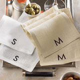 Sferra Modern Monogram Embroidered Cocktail Napkins | Gracious Style