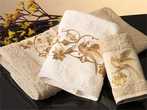 Nightingale Absorbent Terry Embroidered Towels | Gracious Style