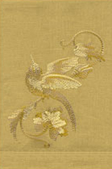 Nightingale Bird Anali Embroidered Linen Hand Towels | Gracious Style