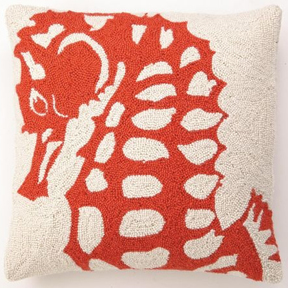 Orange Seahorse Sea Life Hook Pillows | Gracious Style