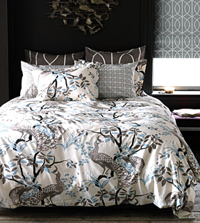 Dwell Studio Peacock Bedding Dove Gray Citrine Yellow Duvet Covers Shams | Gracious Style