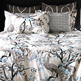 Dwell Studio Peacock Bedding Dove Gray Citrine Yellow Duvet Covers Shams | Gracious Style