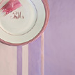 Taffeta table linens stripes lilac pink | Gracious Style