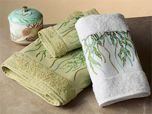 Seagrass Embroidered Towels | Gracious Style :  turkish graciousstyle gracious style sea grass