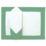 Southampton stripe border celery white casual cotton placemats linens | Gracious Style