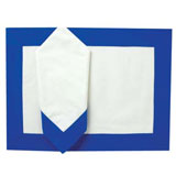 Southampton stripe border ocean blue white casual cotton placemats linens | Gracious Style