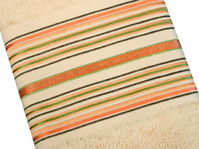 Stripe Embroidered Terry Embroidered Towels Absorbent Orange Wheat | Gracious Style