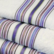 Stripe Embroidered Terry Embroidered Towels Absorbent Purple White | Gracious Style