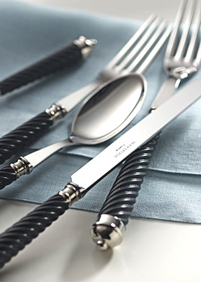 Toursade Wood Black Flatware by Mariposa | Gracious Style