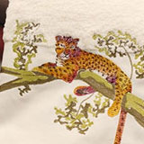 Anali Tree Jaguar Embroidered Bath Hand Finger Towels | Gracious Style