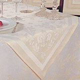 Woven cotton table linens in white and ivory | Gracious Style