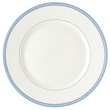 Raynaud Tropic monogrammed dinnerware plate in blue
