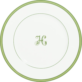 Monogrammed china dinnerware Tropic French Limoges Porcelain | Gracious Style