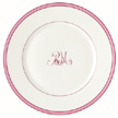 Raynaud Tropic monogrammed dinnerware plate in pink