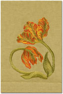 Tulip Embroidered Linen Hand Towels | Gracious Style