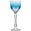 Monogrammed blue crystal glassware water wine glass champagne flute