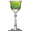 Monogrammed green crystal glassware water wine glass champagne flute